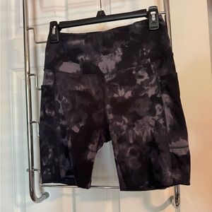 Women's Black Tie-Dye Biker Shorts